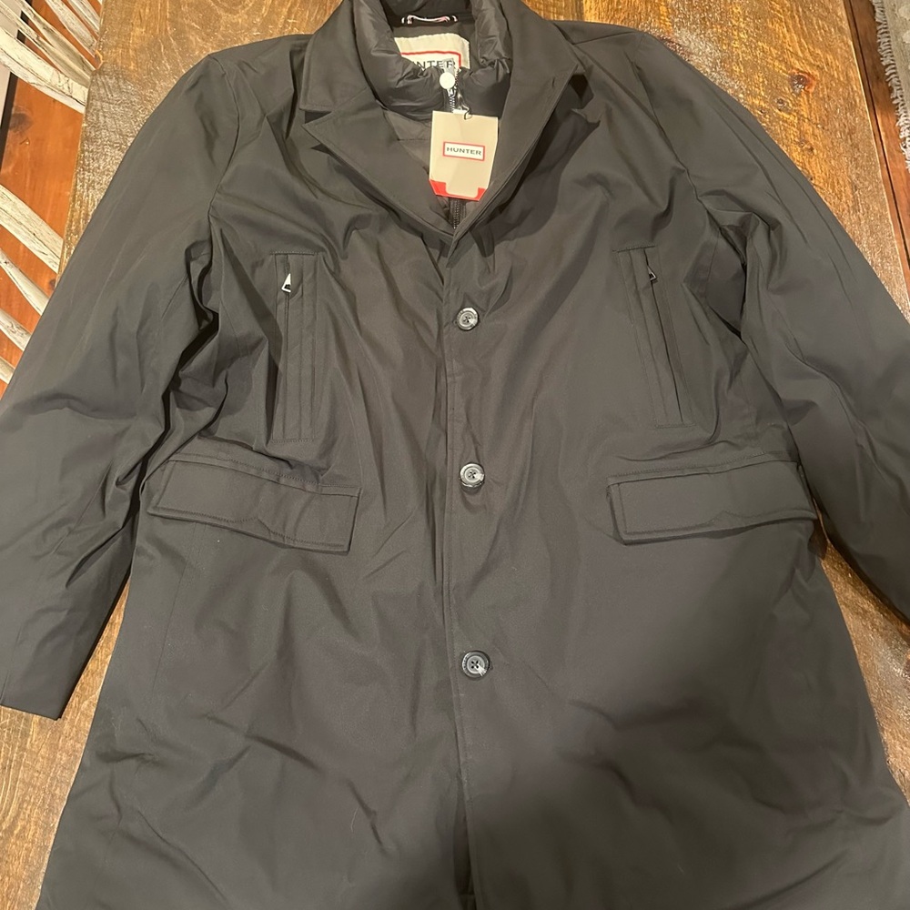 Hunter Men's Black Winter Trench Coat- NWT XXL
